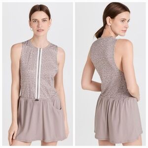 Varley Taupe Sleeveless Mini Dress